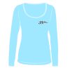 Ladies Microfiber Front: Light Blue long sleeve with black JStock designs logo left chest