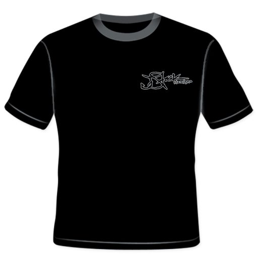 Youth Shirt Front: Black shirt with black JStock designs logo left chest