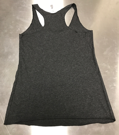 Ladies Tank Back: Charcoal with no print