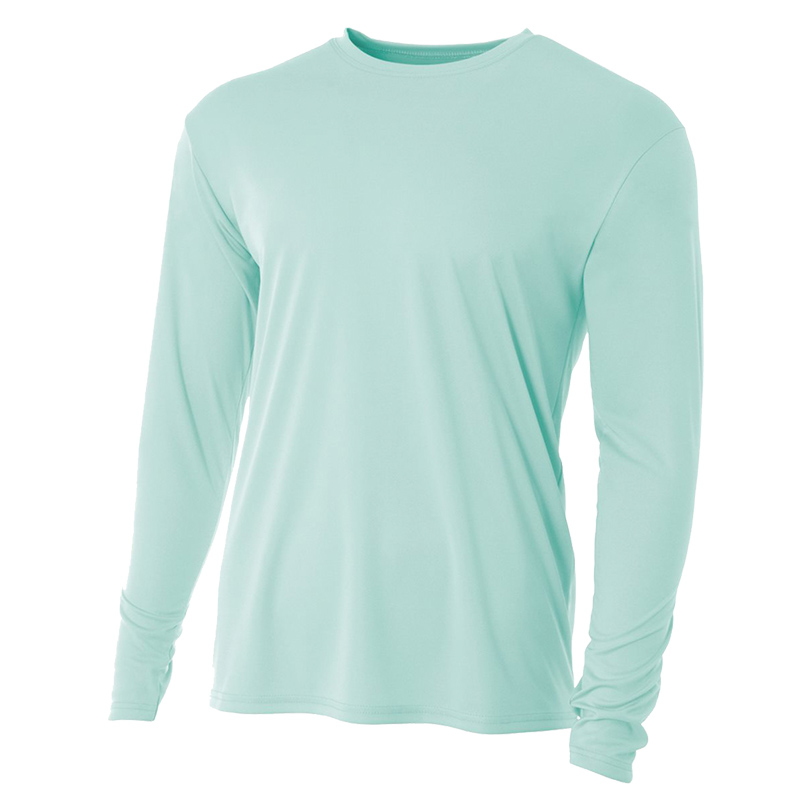 A4 Youth Long Sleeve Performance Shirt in Seafoam