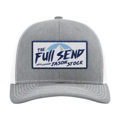 Captain Jason Stock Full Send Patch on Heather White Richardson 112 Hat