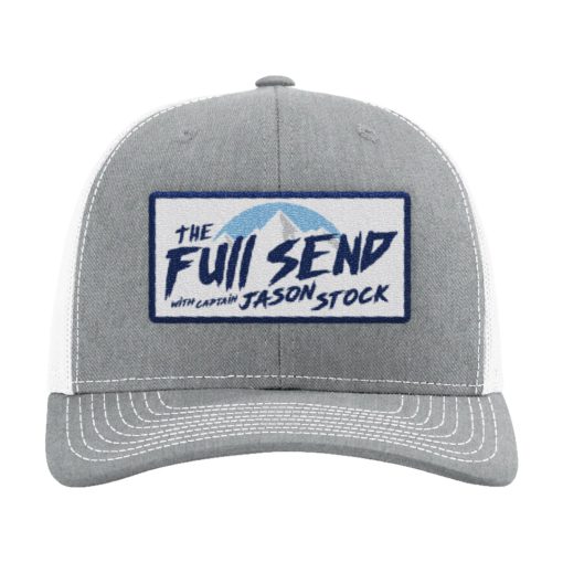Captain Jason Stock Full Send Patch on Heather White Richardson 112 Hat