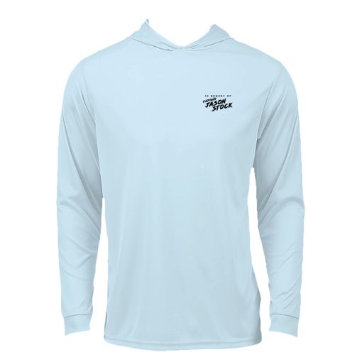 The Full Send on Stock Island with Captain Jason Stock on Pastel Blue Longsleeve Hoodie Microfiber - Front Design